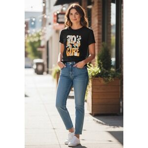 Womens 70s Girl Graphic T Shirt Retro Vintage Inspired Funky Style